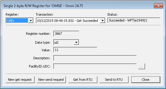 Single-Element Data Group Dialog Box for the Modbus Omni EIE